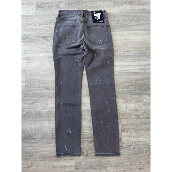 Sandrine Rose Polka Grey Straight Leg Jeans NWT Size 26 Modern Grunge Minimalist - Picture 4 of 9